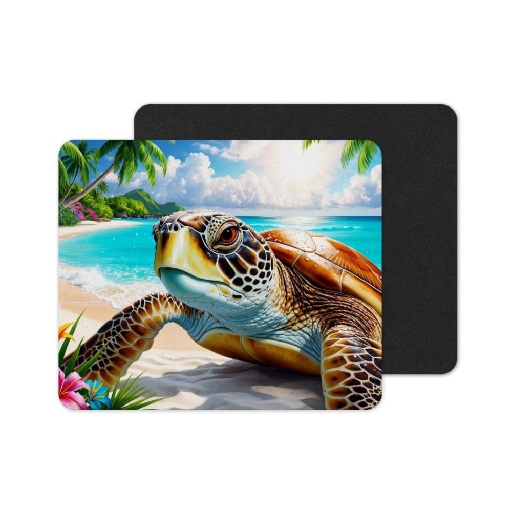 Sea Turtle Tropical Beach Mouse Pad: Vibrant Neoprene‎ Computer Accessory